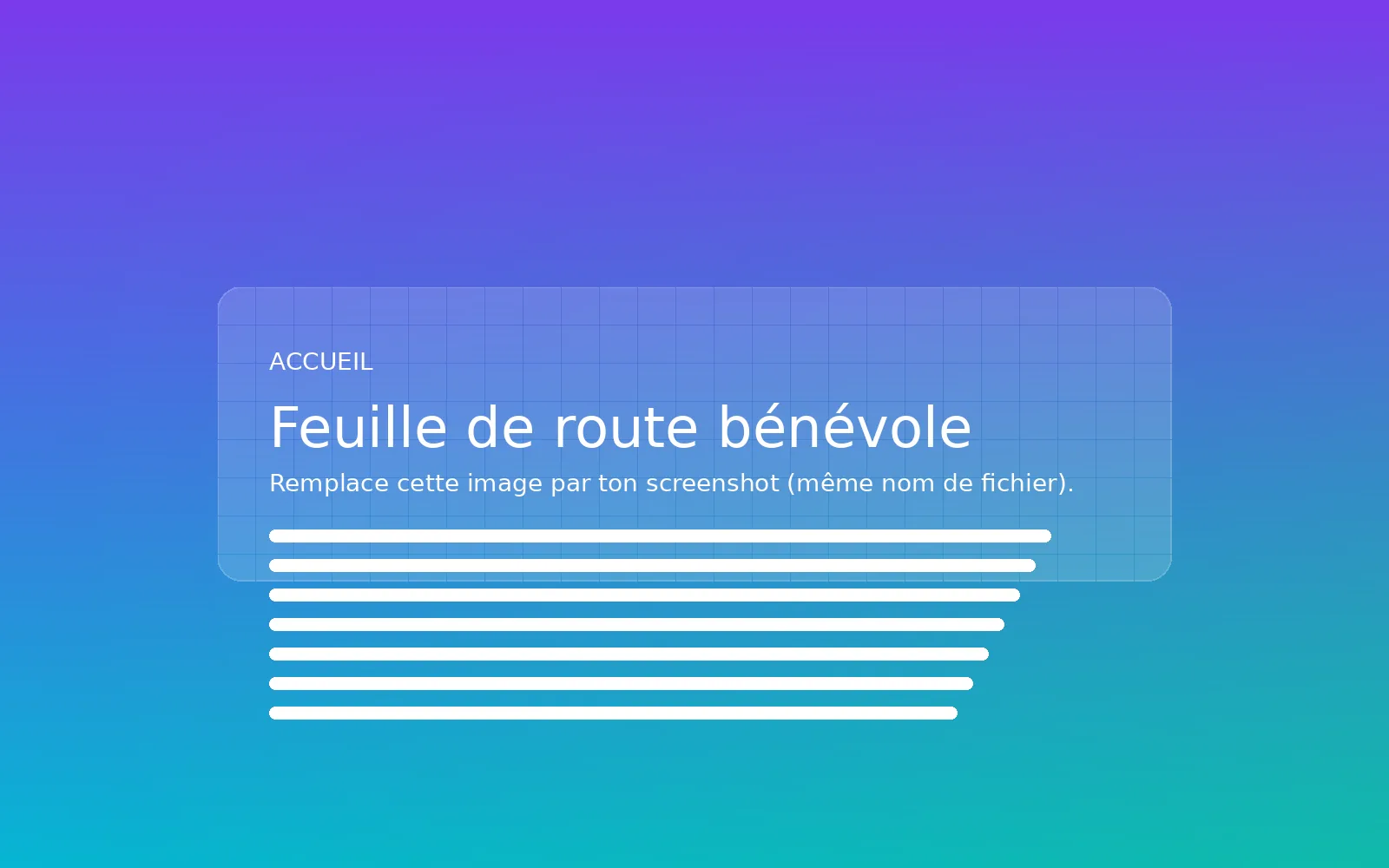 Feuille de route bénévole